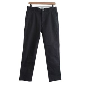 Spoke Men 31 Black Sharps Casual Italian Stretch Cotton Chino Pants